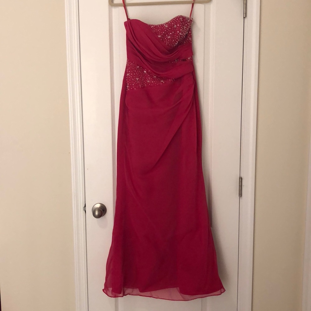 Impression Hot Pink Strapless Prom Gown